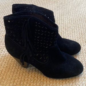 Black Jessica Simpson Suede Tassel Booties